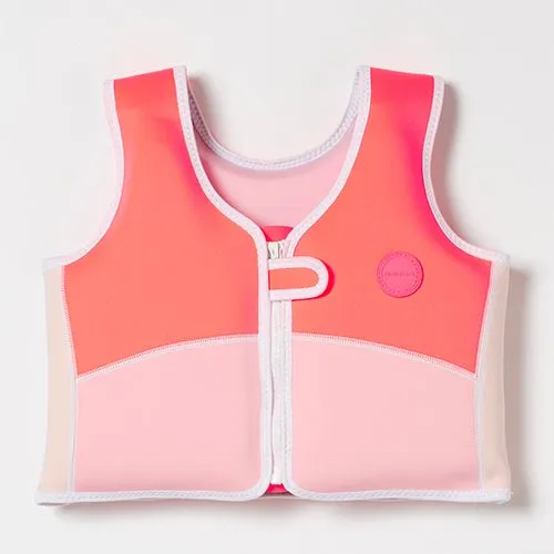 SUNNYLiFE Melody the Mermaid Swim Vest Neon Strawberry