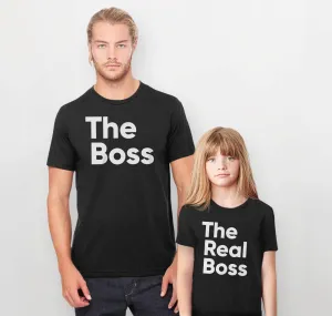 The Boss and The Real Boss Matching Dad and Kid Shirts