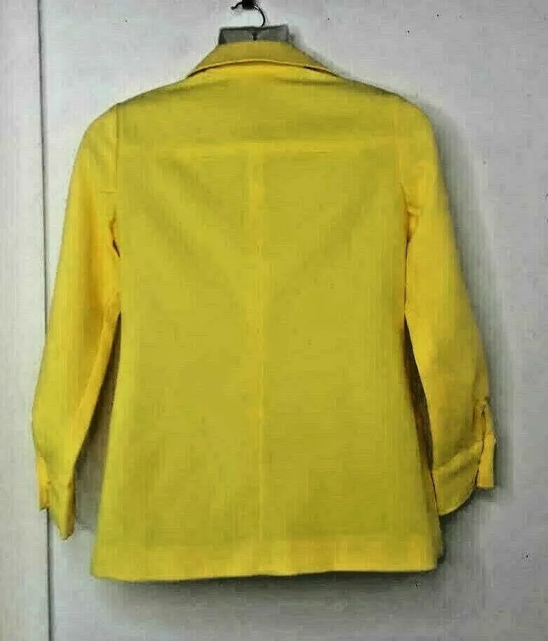 Vintage 70s | Yellow Groovy Big Collar Shirt Top Mod Boho Disco Blouse | Size L