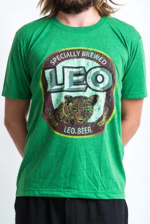 Vintage Style Leo Beer T-Shirt in Green