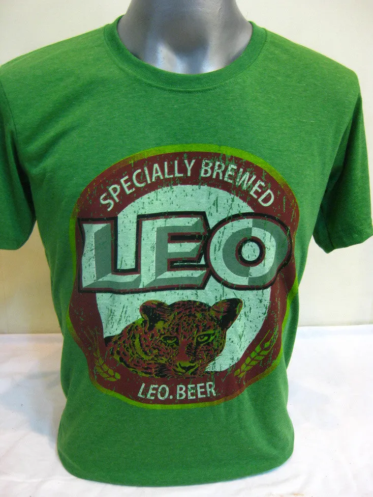 Vintage Style Leo Beer T-Shirt in Green