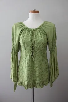 Warm Autumn Noni Green Boho Blouse