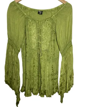 Warm Autumn Noni Green Boho Blouse