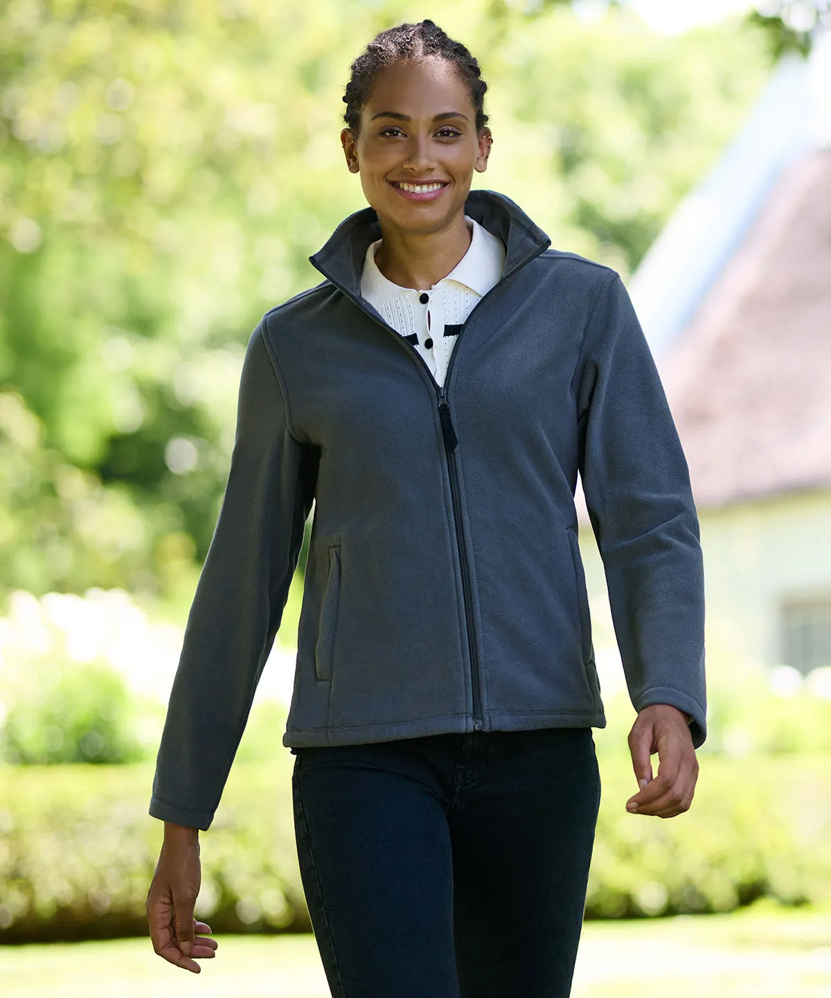 Womens full-zip microfleece | Black