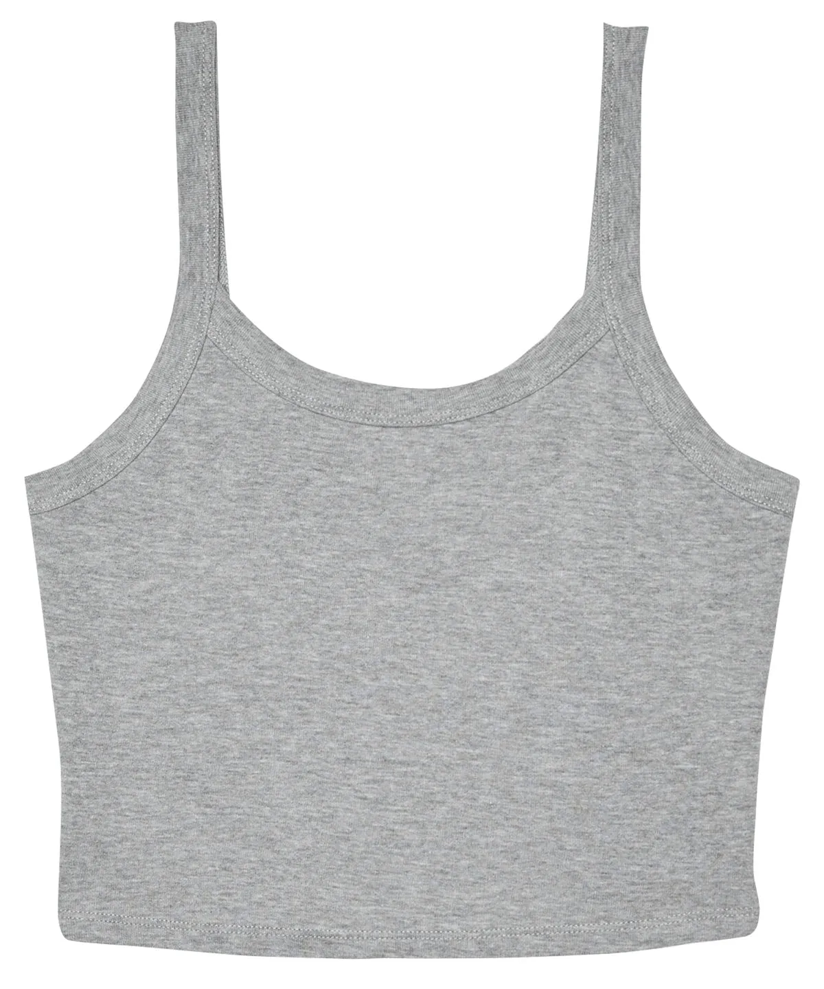 Womens micro rib spaghetti strap tank | Athletic Heather