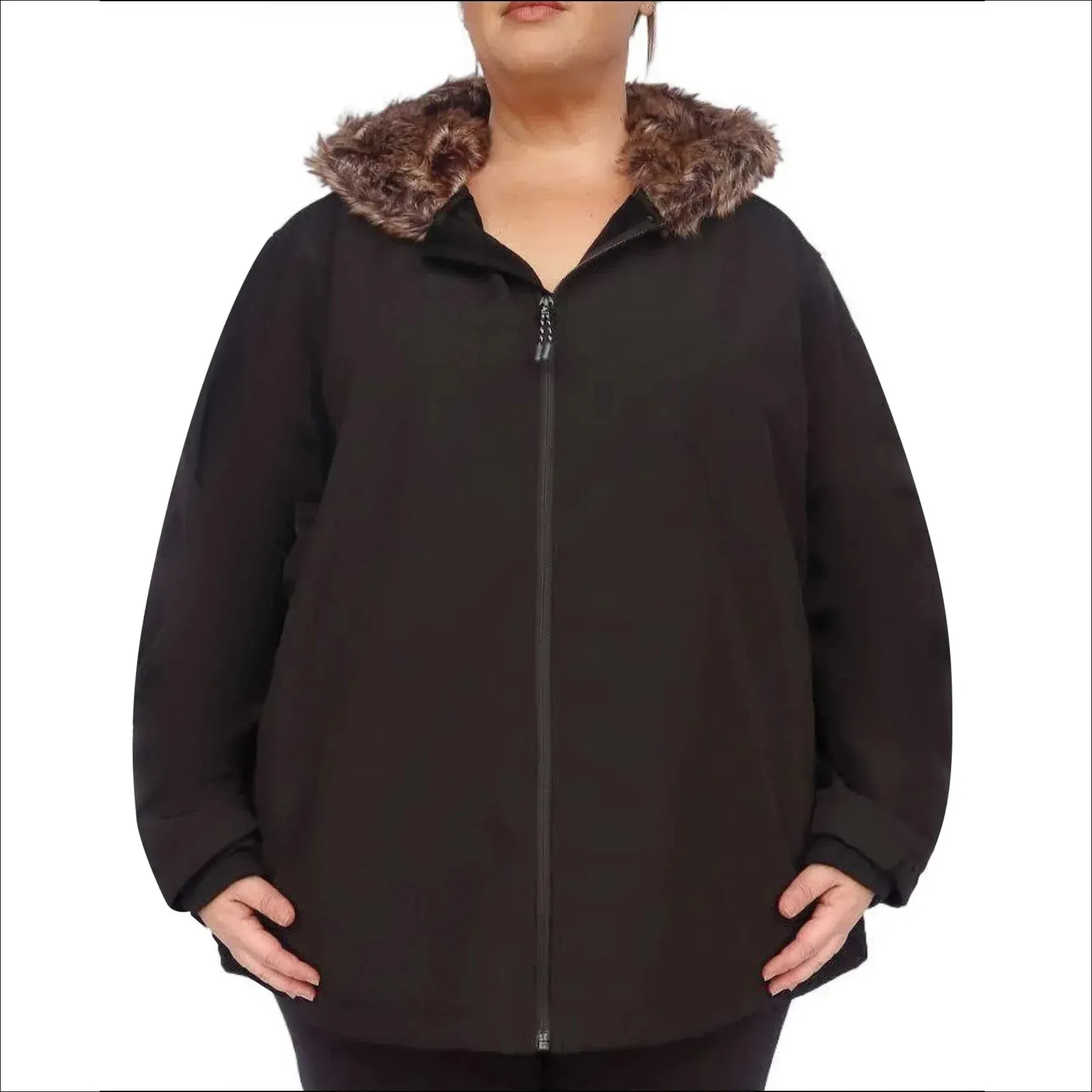 Women’s Plus Size Alta Faux Fur 1X-6X  Soft Shell Jacket