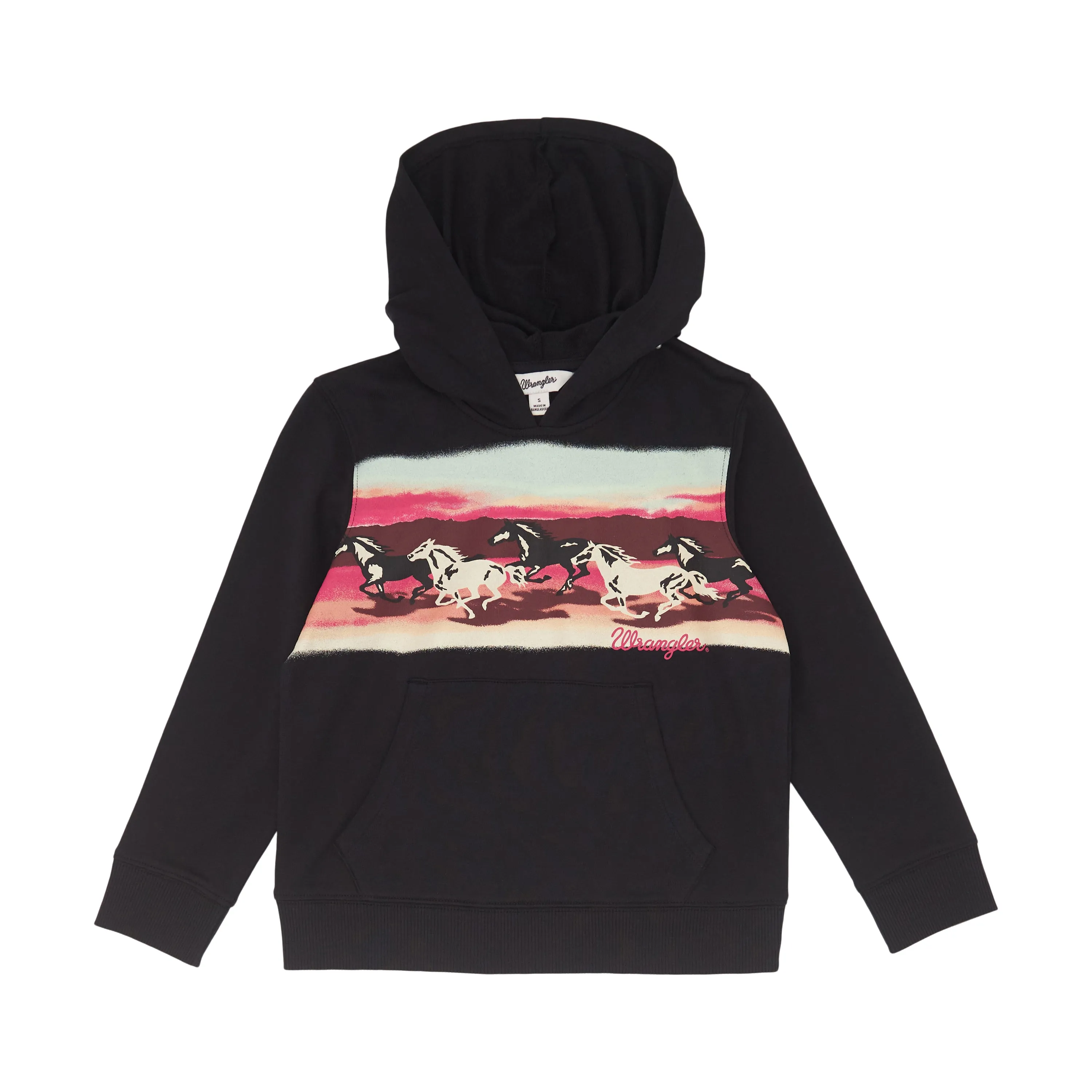 Wrangler Girls Black Horse Hoodie