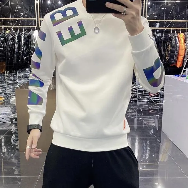 xiangtuibao colorful reflective spring and autumn new handsome vests men's casual fashion letter base shirt